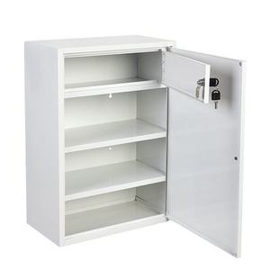 Armoire de rangement de premiers soins enduite de blanc antirouille de haute qualité avec des étagères réglables verrouillant la porte pour les lieux de travail de laboratoires d'hôpitaux - Product Image 2