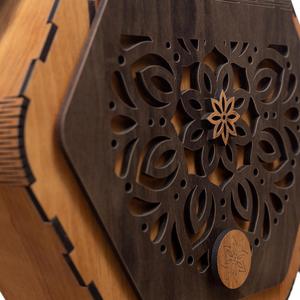 2025กระเป๋าคลัทช์ไม้ทำด้วยมือใส่ของตกแต่งลายดอกไม้สไตล์วินเทจหนังแท้ปรับแต่งได้ตามต้องการ - Product Image 2