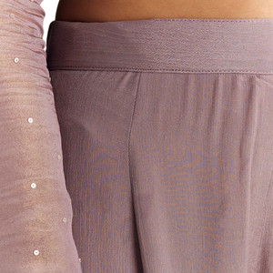 All'ingrosso del tessuto della lavanda Zardosi ricamato Kurta Set con Organza Dupatta per la festa di nozze usura e su ordinazione delle occasioni etniche - Product Image 6