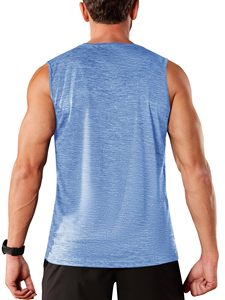 Débardeur sans manches en polyester pour hommes Chemise de gymnastique légère en coton mélangé avec cordon de serrage Vêtements athlétiques confortables pour l'entraînement - Product Image 2