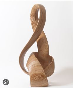 Sculpture de table en bois moderne haut de gamme, pièce d'art faite à la main pour table basse, accents de style intérieur, décoration d'intérieur - Product Image 2