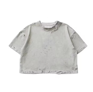 T-shirts vintage personnalisés de haute qualité pour hommes T-shirt 100% coton vierge T-shirts surdimensionnés lavés à l'acide avec logo personnalisé pour hommes - Product Image 2