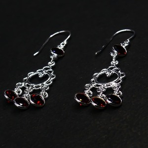 Garnet <b>Earring</b> Vintage Style <b>Silver</b> Color Alloy Jewelry Long <b>Drop</b> <b>Earrings</b> Pendant Fashionable <b>Drop</b> <b>Earrings</b> - Product Image 5