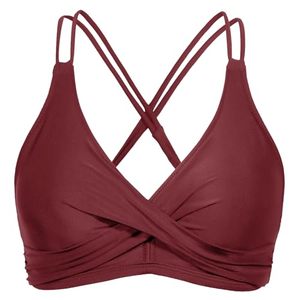 Haut de bikini croisé personnalisé pour femme, dos torsadé, en polyester et nylon, rembourré et soutien-gorge intégré, tenue de plage 2026 - Product Image 1