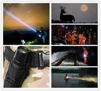 Torches de Chasse à Longue Portée de 1KM, 1000 Mètres, 1050 Lumens, IP65, Alliage d'Aluminium, Chargement Magnétique USB, Rechargeable, Tactique