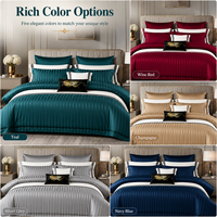 Ensembles de draps et taies d'oreiller 4 pièces en gros avec housse de couette, ensemble de literie personnalisé OEM ODM, doux et lavable pour hôtel, maison, marque privée