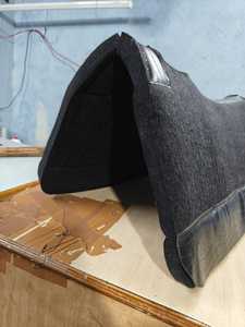 แผ่นสักหลาดขนแกะสีดำหนา1 "นิ้วหนังจระเข้แท้ทรงสี่เหลี่ยมสำหรับขี่ม้าขี่ม้าตามสั่ง - Product Image 3