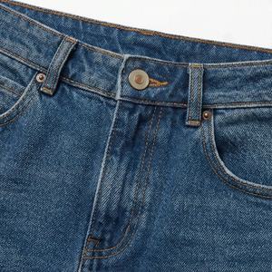 Pantalones Vaqueros de Mezclilla para Mujer, Hechos a Medida en Fábrica, Corte Holgado, Ajustados, Rectos, de Algodón, Estilo Casual, con Cintura - Product Image 4