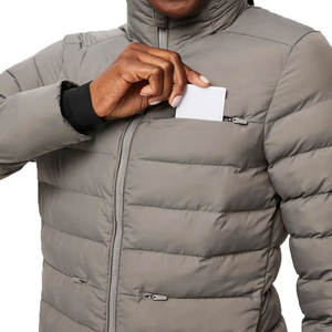 Veste matelassée pour femme de qualité supérieure, manches longues, respirante, zippée, en polyester tricoté durable, tissée, imperméable - Product Image 4