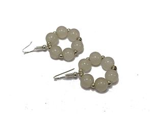 Haute blanc Quartz boucle d'oreille ensemble perles à facettes guérison pierres précieuses cristal bijoux de mode pour les femmes crochet forme motif en gros - Product Image 3