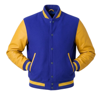 Veste de baseball personnalisée en laine avec manches en cuir, style universitaire