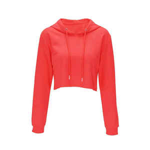 Sudadera con capucha superior corta personalizada para mujer, sudaderas con capucha y sudaderas transpirables informales para mujer, sudadera recortada con cremallera para mujer, transpirable - Product Image 1