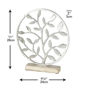 Sculpture en aluminium argentée en forme d'arbre pour la décoration de la maison, décoration de table, hôtel de luxe, restaurant, fabrication en Inde, quantité en gros - Product Image 3
