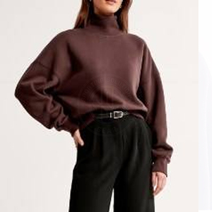 Women <b>Mock</b> <b>Neck</b> Sweatshirt Soft Stylish Knit <b>Top</b> Casual Wear Daily Fashion Winter Comfort Use Women <b>Mock</b> <b>Neck</b> Sweatshirt - Product Image 3
