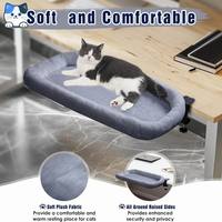 Hamac de bureau en tissu pour chat avec fonction de bain de soleil suspendu, design pour fenêtre et support suspendu pour animaux de compagnie