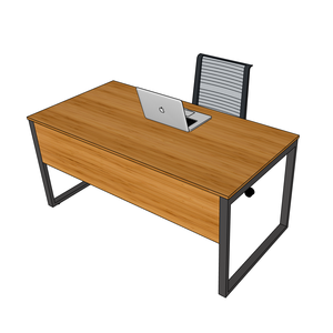 RecBamboo 160x80cm Minimalist Modern Office Computer Table Luxury <b>Desk</b> with Assembled Iron Legs MDF and Melamine Wood Style - Product Image 1