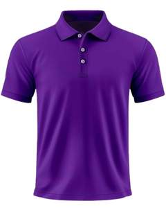 Camisa Polo Morada Sólida Personalizada para Hombre, Manga Corta, Algodón Clásico, Estilo Casual, para Golf u Oficina, Proveedor OEM Personalizado - Product Image 1