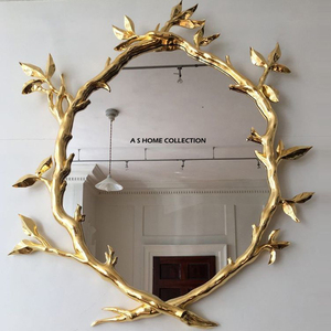 Miroir mural décoratif de style antique de luxe en métal doré pour salon, accessoires de décoration murale - Product Image 4