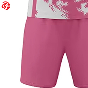 ชุดฟุตบอลสีชมพูสีขาวสีพื้นเสื้อฟุตบอลแบบเรียบง่ายแห้งเร็วสีพื้น - Product Image 6
