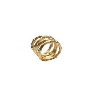 Exquisite Gold Polished Round Curls Napkin Ring <b>Bamboo</b> Design for Restaurant Supplies and Hotel Table Decor Royal Look - Product Image 1