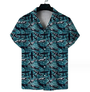 Printed Turn-down Collar Single Breasted Anti-Wrinkle Relax Fit <b>Shirt</b> for <b>Men</b> Polyester Casual Summer <b>Beach</b> Hawaiian Button Down - Product Image 5