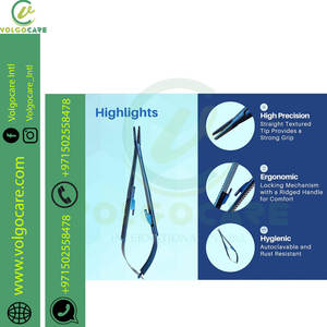 Prix de gros Castroviejo 5.5 pouces Micro porte-aiguille porte-suture pilote avec inserts en carbure de tungstène pointe droite - Product Image 5