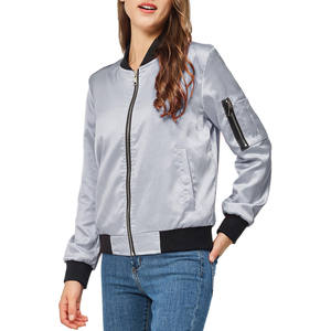 Chaqueta de primavera a la moda para mujer, cortavientos impermeable, cierre de cremallera, prendas de vestir tejidas transpirables, chaquetas de mujer con logotipo personalizado - Product Image 3
