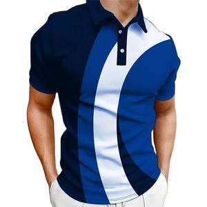 เสื้อยืดโปโลลายทางแนวสตรีทของผู้ชายเสื้อยืดแฟชั่นพิมพ์ลาย3D แฟชั่นฤดูร้อนเรียบง่ายสำหรับเสื้อโปโลต่อต้านริ้วรอยเสื้อลำลอง - Product Image 3