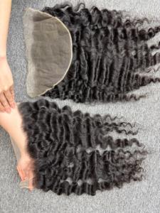 Superventas 100% virgen vietnamita para pelucas con cierre 13x6 máquina ondulada profunda doble trama extensiones de cabello humano cabello - Product Image 4