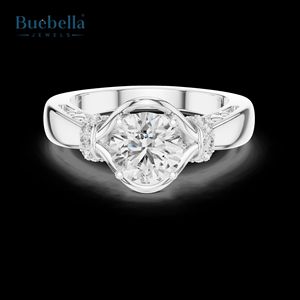 Gran oferta Original 925 plata esterlina corte redondo Vvs Moissanite diamante anillo único para mujer regalo - Product Image 3