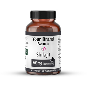 Capsules naturelles de Shilajit 500mg Supplément d'extrait de plantes Booster d'énergie Soutien de la vitalité Marque privée Approvisionnement en vrac - Product Image 1