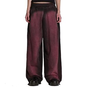 Wholesale Factory Direct Sun Faded Vintage Street Baggy Sweatpants Custom Logo Acid Washed Flared <b>Trousers</b> 100% Cotton Fleece - Product Image 1