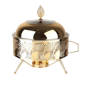 Elegante plato de frotamiento para bodas y catering de hotel con soporte elegante, calentador de comida plateado para Buffet, mesa de cena, platos para servir - Product Image 2