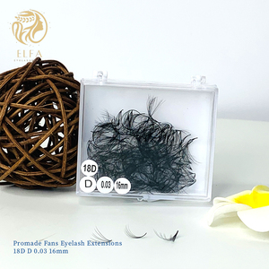 Promade Hecho a mano Hy-Lon Fiber Ombre Mega Volume CC Curl Premade Eyelash Fans 16mm D0.03 18D Alta calidad al por mayor - Product Image 2