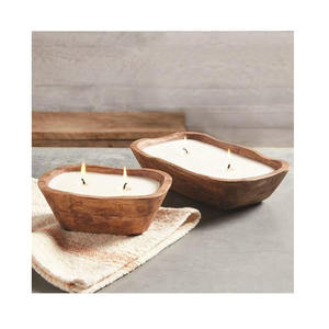 Tazón de madera con mango para velas, novedad, vintage, tamaño personalizado para decoración de mesa, iluminación para el hogar y la Oficina - Product Image 1