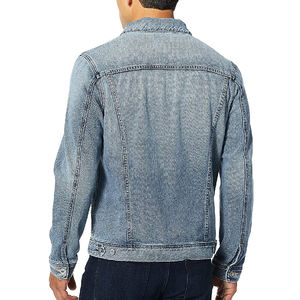 Vestes en jean pour hommes à capuche et col montant enduit de qualité supérieure avec étiquette personnalisée de Offre Spéciale à la mode et prix compétitif - Product Image 4