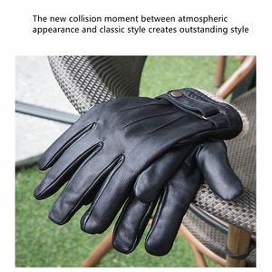 Gants en cuir pour moto, imperméables, pour hommes, motocross, gants thermiques d'hiver pour la conduite en VTT, sports, conduite, gants complets - Product Image 4