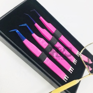 Tweezers <b>mink</b> Custom Eyelash Extension Tweezers New Design Stainless Steel Crowen Back Slanted Tip & Logo Offered - Product Image 4