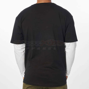 เสื้อยืดแขนยาวผ้าฝ้ายสองชั้นสำหรับผู้ชาย, เสื้อยืดแขนยาวสไตล์สตรีทเสื้อยืดแฟชั่นลำลอง - Product Image 5