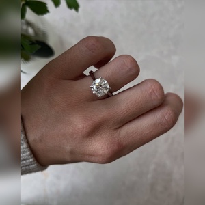 แหวนหมั้นเพชรโมอิสซาไนต์ทรงกลมคลาสสิก ตัวเรือนทอง 10K 14K 18K เงิน แพลตตินัม สำหรับขอแต่งงาน จัดส่งทั่วโลก - Product Image 3