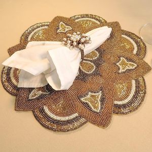 ที่รองจานลูกปัดรูปดาวทำด้วยมือสำหรับโต๊ะอาหารงานแต่งงานงานคริสต์มาสและงานชุมนุมของครอบครัวสำหรับงานเลี้ยง - Product Image 4