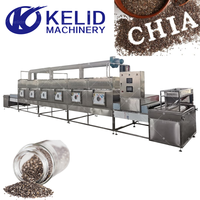 Machine de séchage micro-ondes de type tunnel CE, écologique, économe en énergie, sans dommages, à chauffage rapide, PLC SUS304, pour graines de chia