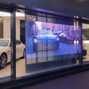 Trong nhà trong suốt Màn hình hiển thị <span class=keywords><strong>LED</strong></span> cho quảng cáo độ sáng cao xem qua bảng điều khiển video cho cửa sổ cửa hàng thang máy - Product Image 2