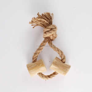 Natural Eco Friendly Coffee Wood Circle Tug Toy For Dogs Crafted In Vietnam, Strong Tug Supports Teeth Cleaning And Training - Product Image 2