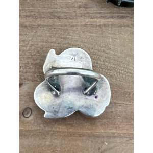 Bague tendance en argent sterling avec turquoise Navajo, taille 6.5, plaqué or rose, sertissage clos, incrustation en acier inoxydable, idée cadeau élégante - Product Image 4