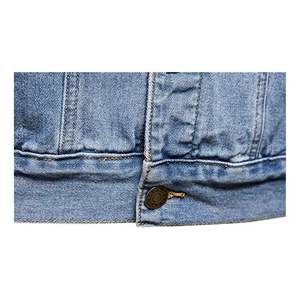 Veste en jean déchirée tendance pour homme, 100% coton, streetwear masculin, manteaux de cow-boy avec logo sur le devant - Product Image 3