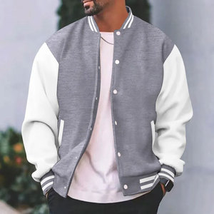 Elegante chaqueta de cuero con letras para hombre con diseño universitario de lana real Nuevos colores de invierno de temporada - Product Image 4