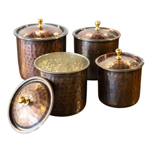 Frascos de cobre de estilo antiguo de lujo, almacenamiento decorativo para azúcar, café y hierbas, perfecto para Decoración de cocina Vintage a buenos precios - Product Image 6