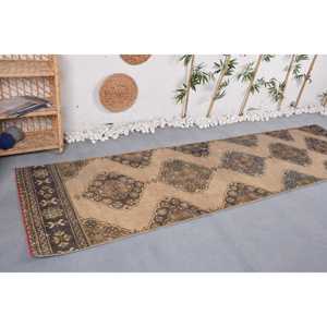 พรมตุรกีวินเทจ, พรมปูพื้นขนาด 3x10.9 ฟุต (92x331 ซม.), พรมขนสัตว์โมร็อกโกสีเบจ - Product Image 4