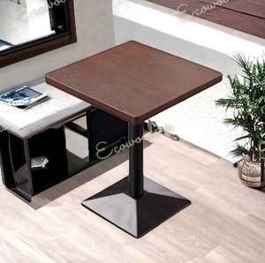 Mesa de cafetería de altura de barra cuadrada de lujo con base redonda, mesa de restaurante cuadrada de 4 plazas, mesa de comedor de restaurante de diseño moderno para Hotel - Product Image 4